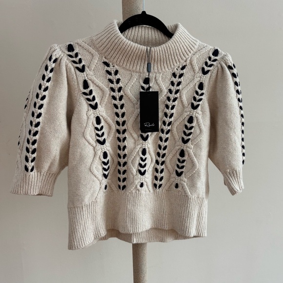 Rails Addy Sweater Oatmeal Navy Cables Size M - Picture 4 of 10